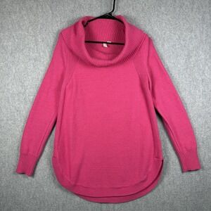 Anthropologie Moth Sweater Women's Medium Brenta Bright Pink Cowl Neck Tunic Top